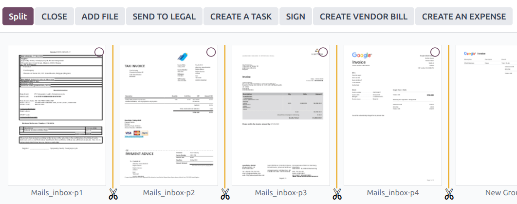 Exemple de la documentation Odoo, hors Maroc : l'application Documents.